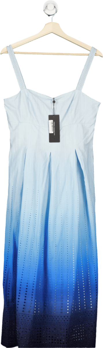 French Connection Blue Ombre Midi Dress UK 12 - Reliked