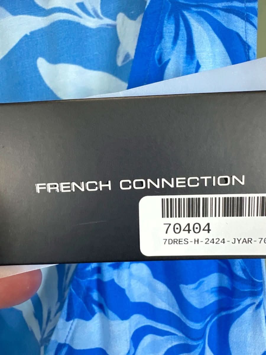 French Connection Blue Sea Star Floral Print Maxi Dress UK 12 - Reliked