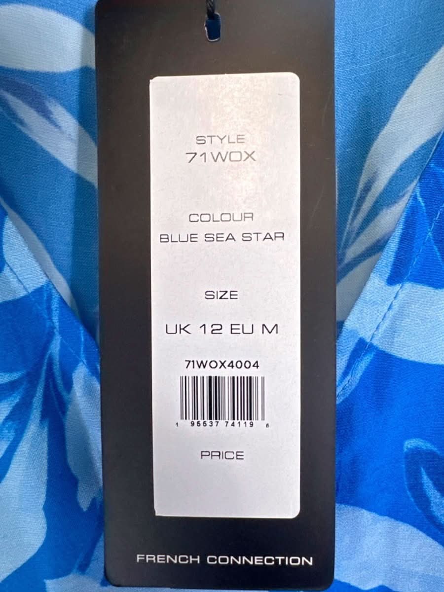 French Connection Blue Sea Star Floral Print Maxi Dress UK 12 - Reliked