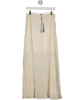 French Connection Cream Saylor Pleated Overlay Maxi Skirt UK M - Reliked