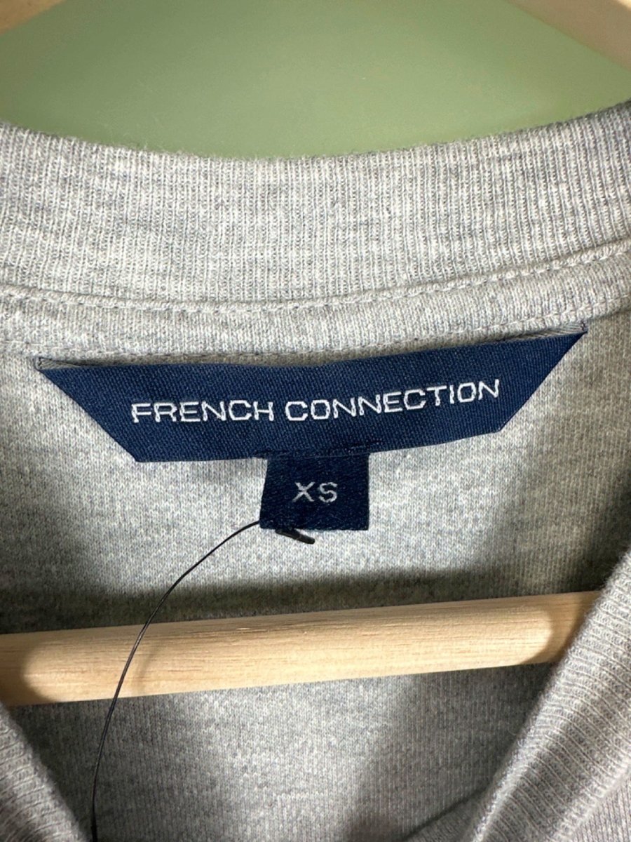 French Connection Grey 'What The Fcuk' T-Shirt XS - Reliked