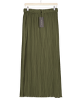 French Connection Niri Plisse Column Maxi Skirt - Khaki Green UK S - Reliked