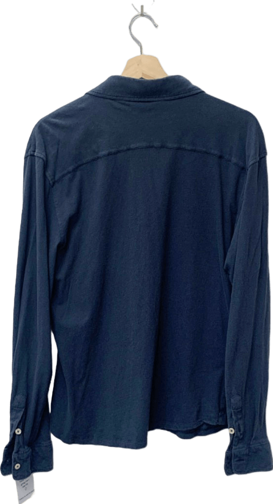 Frescobol Carioca Navy Cotton Linen Shirt Size L - Reliked