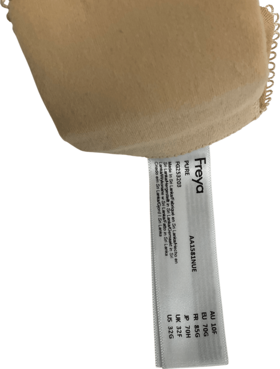 Freya Beige Moulded Plunge T-shirt Bra UK 32F - Reliked