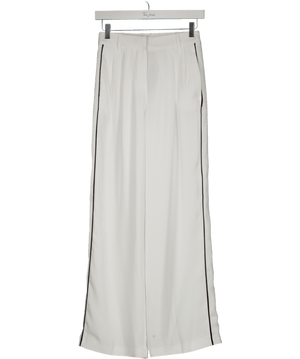 Friends like these White Ivory Wide Leg Tailored Side Stripe Trousers UK 8