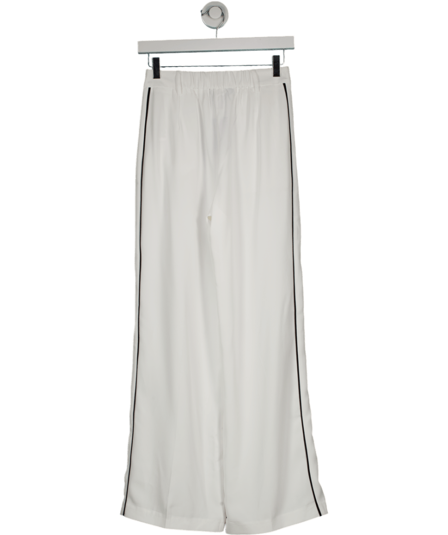 Friends like these White Ivory Wide Leg Tailored Side Stripe Trousers UK 8 - Reliked