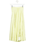 Front Row Shop Butter Yellow Pleated Midi Skirt UK S - Reliked