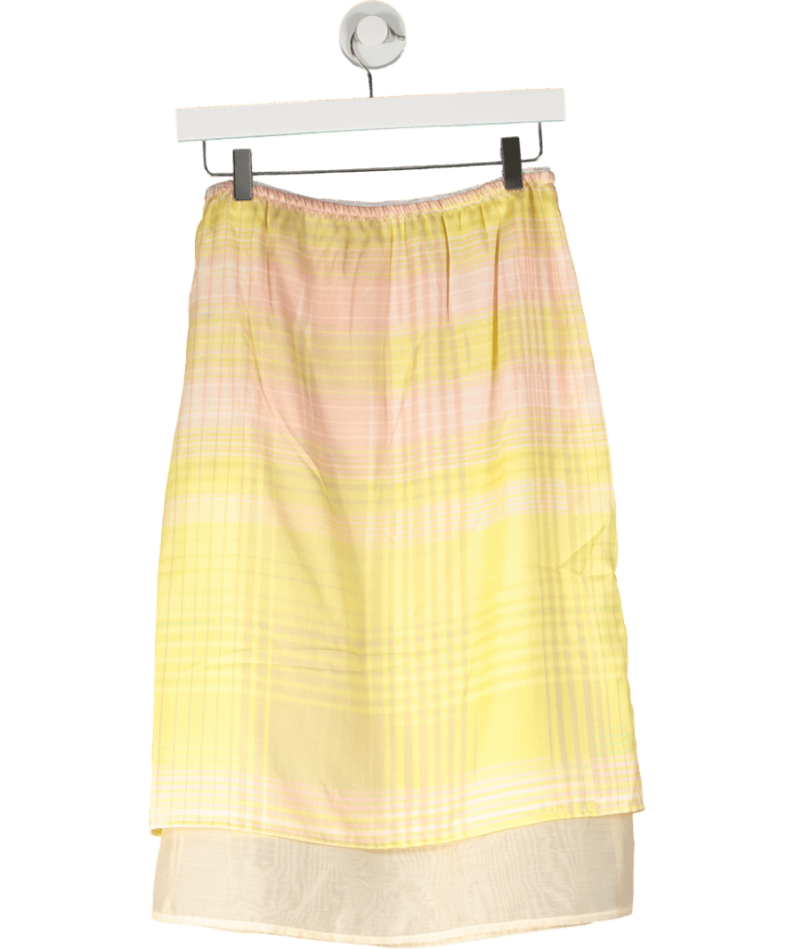 Front Row Shop Yellow Daffodil Layer Pencil Skirt UK S - Reliked