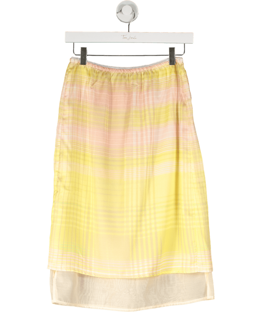 Front Row Shop Yellow Daffodil Layer Pencil Skirt UK S - Reliked