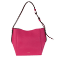furla Pink Luxury Pebbled Leather Shoulder Bag With Gold Logo Hardware - Reliked