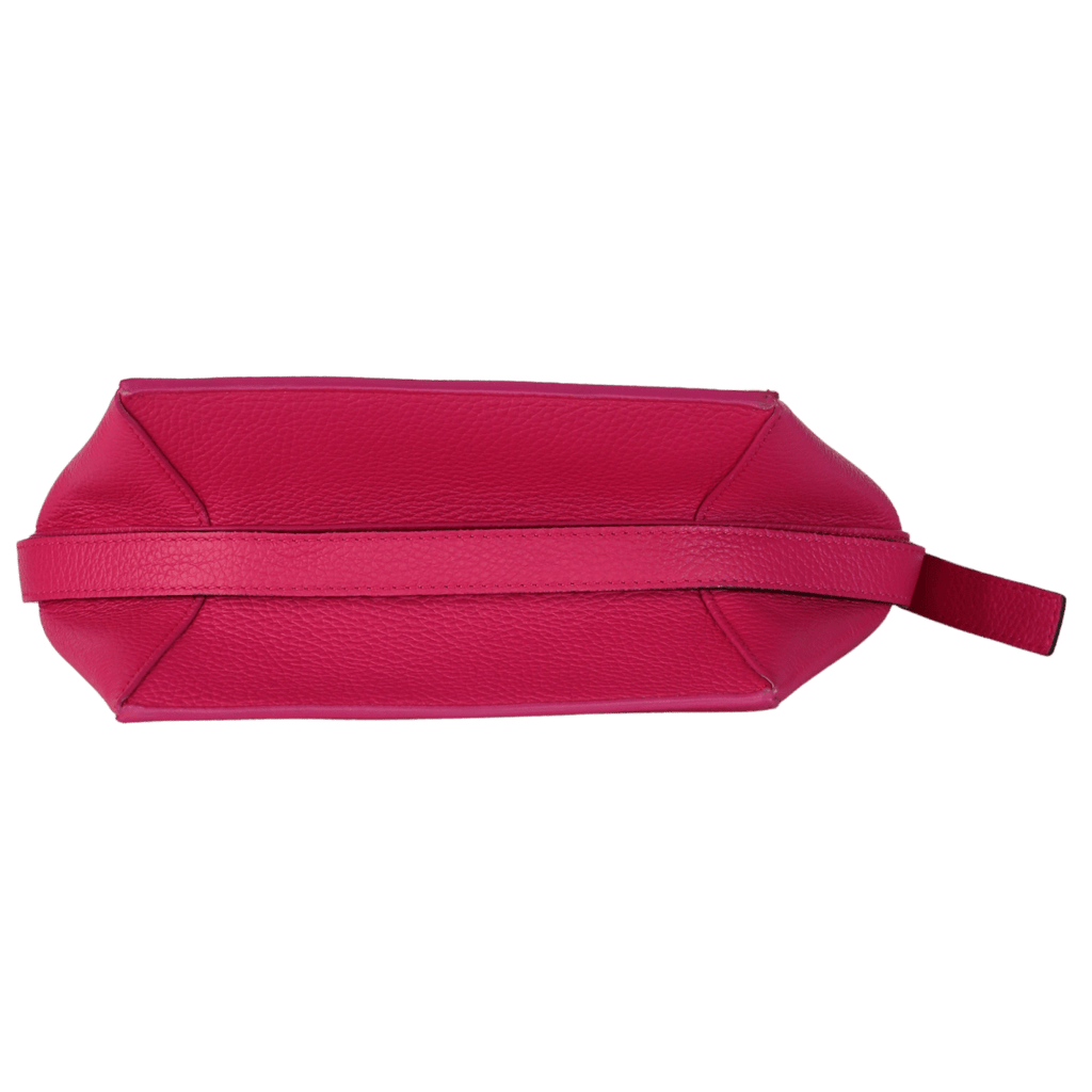 furla Pink Luxury Pebbled Leather Shoulder Bag With Gold Logo Hardware - Reliked