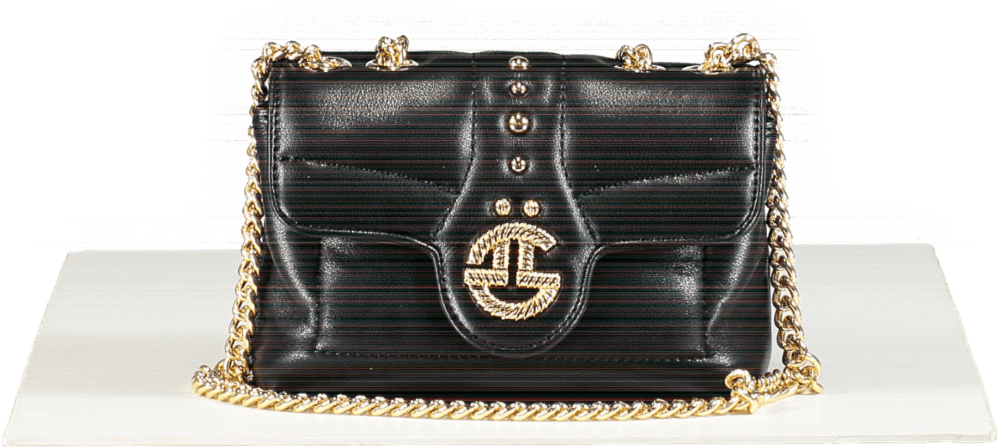 Gaelle Paris Black Cross Body Chain Strap Mini Bag - Reliked