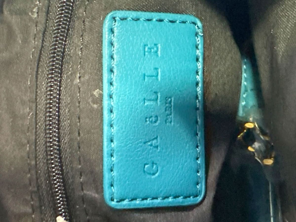 GAëLLE Paris Teal Patchwork Chain Shoulder Bag - Reliked