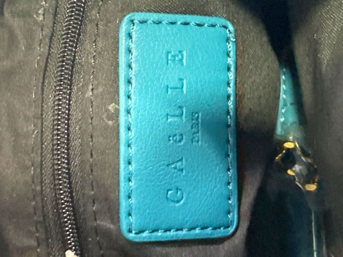 GAëLLE Paris Teal Patchwork Chain Shoulder Bag - Reliked