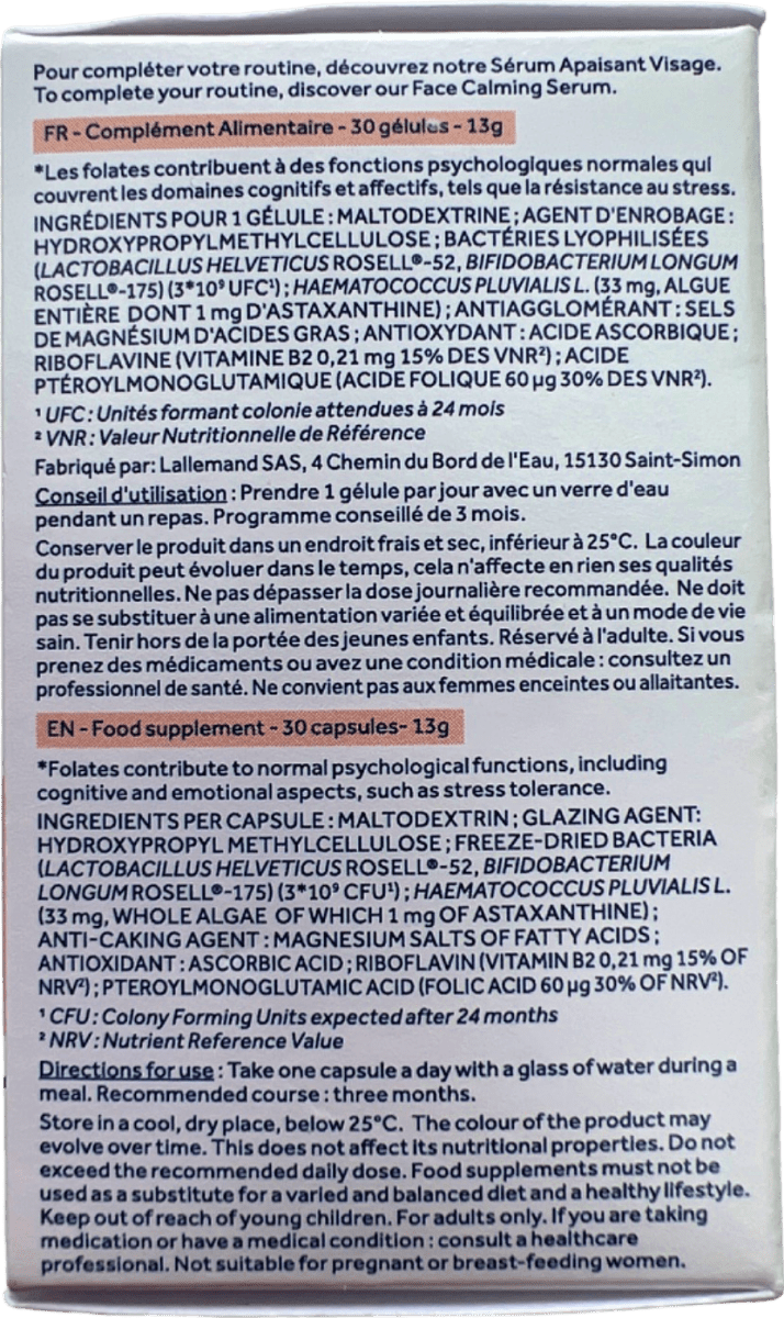 Gallinée Visage + Calme & Microbiome Calm & Microbiome Supplement 13g - Reliked