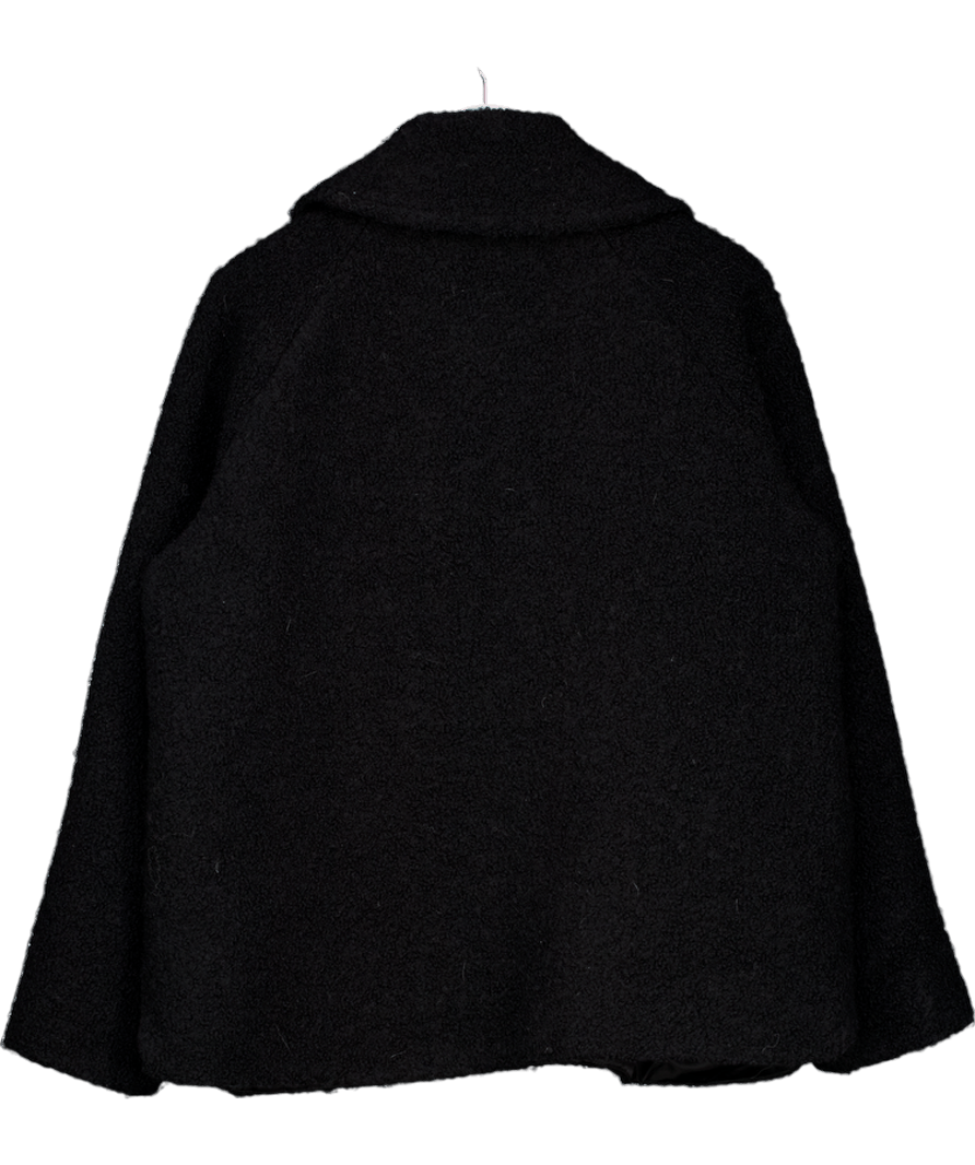 Ganni Black Boucle Zip Up Jacket Dk36 UK 10 - Reliked