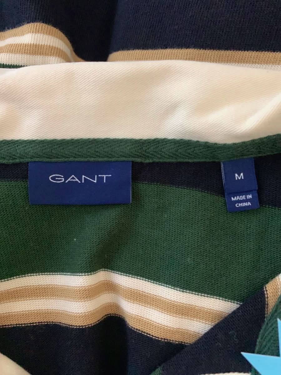 Gant Green Archive Stripe Heavy Rugby Shirt M - Reliked