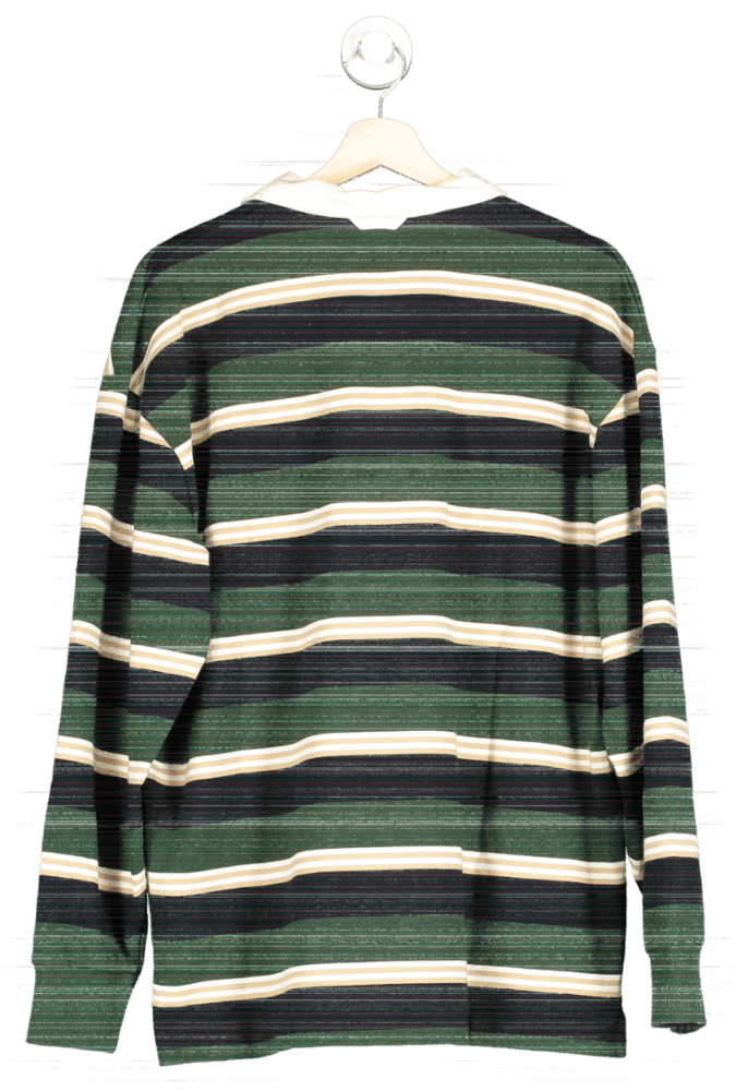 Gant Green Archive Stripe Heavy Rugby Shirt M - Reliked