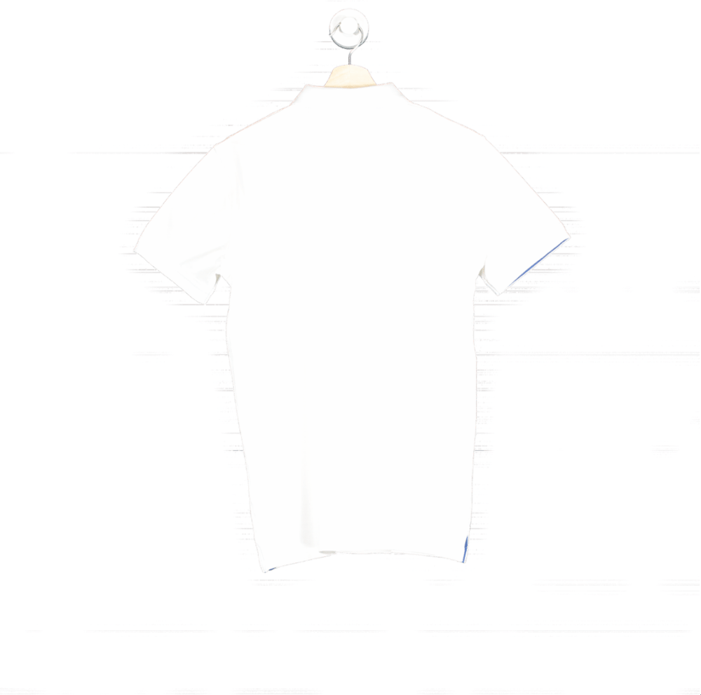 Gant White Contrast Collar Piqué Rugger Polo Shirt SIZE M - Reliked