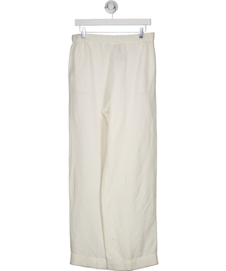 GANT White Linen Blend Straight Leg Releaxed Trouser UK 10 - Reliked