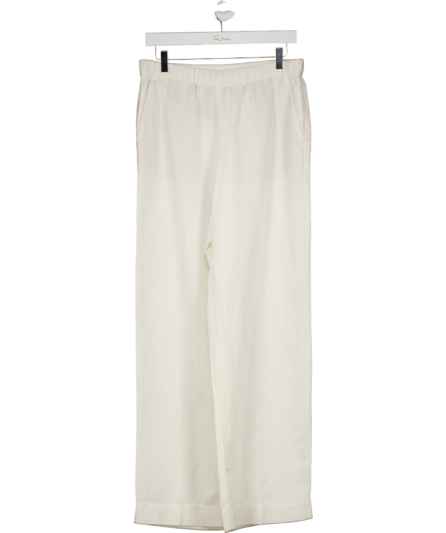 GANT White Linen Blend Straight Leg Releaxed Trouser UK 10 - Reliked