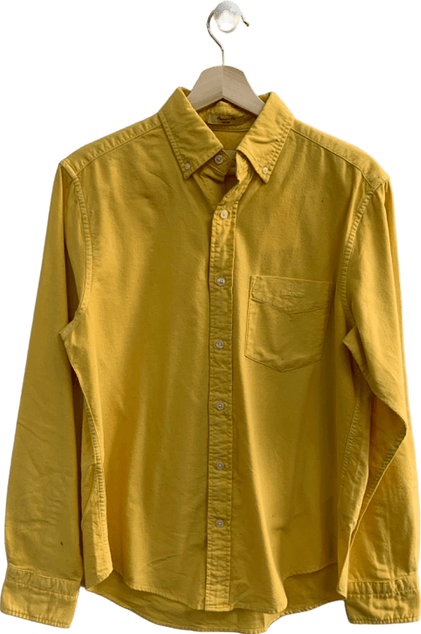 GANT Yellow Regular Fit Brushed Oxford Shirt UK S