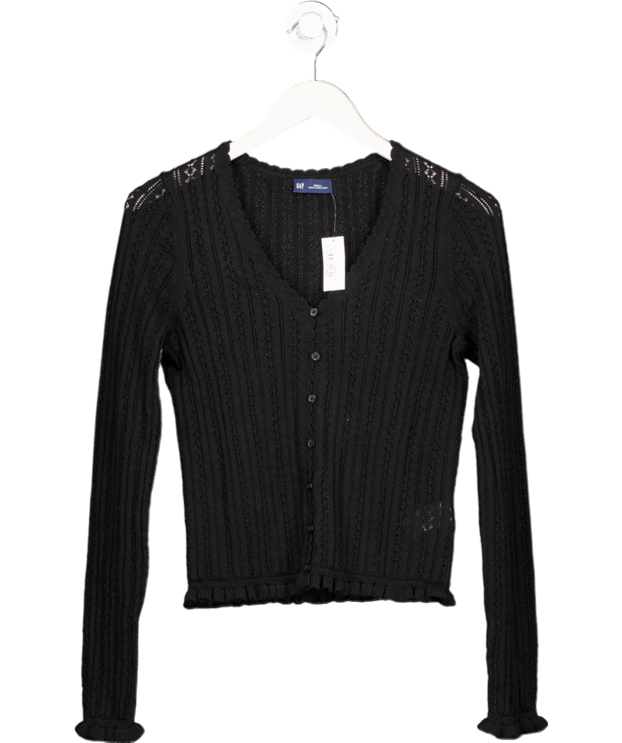 GAP 2 - piece Black Pointelle Cardigan (UK S) & Vest Top (UK XS) UK XS/S - Reliked