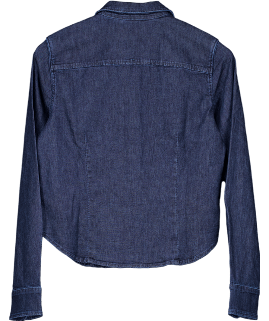 GAP Blue Dark Indigo Fitted Denim Shirt UK S - Reliked