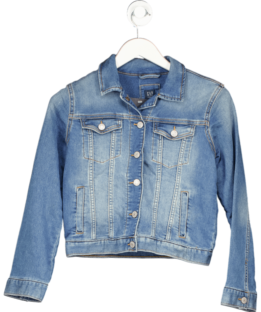 GAP Blue Pin - cuff Crop Icon Denim Jacket UK XL - Reliked