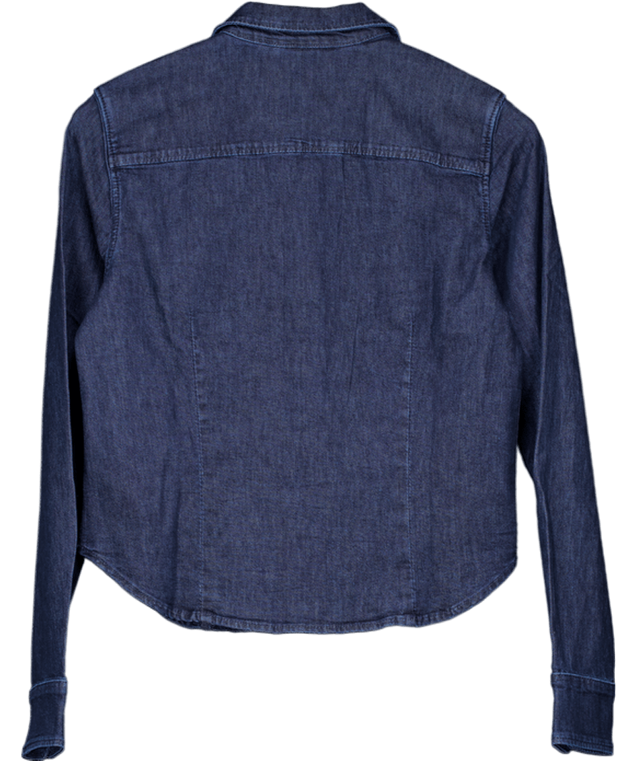 GAP Dark Blue Denim Fitted Shirt UK S - Reliked