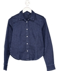GAP Dark Blue Denim Fitted Shirt UK S - Reliked