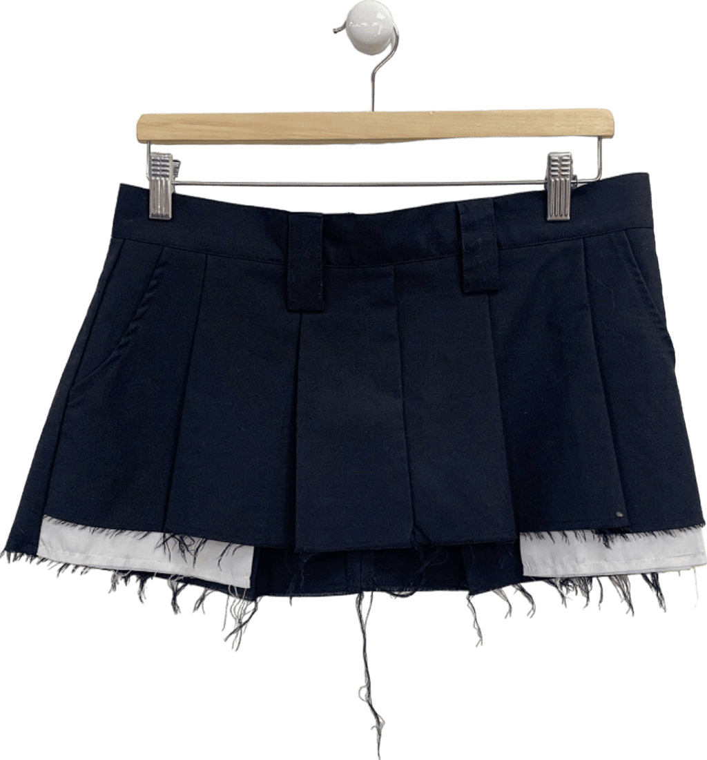 Gateless Black Pleated Mini Skirt UK M - Reliked