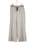 gateless Grey Herringbone Wide Leg Trousers One Size - Reliked
