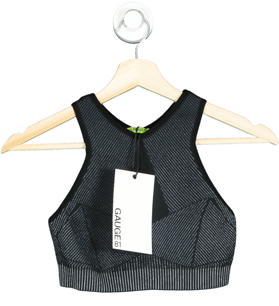 Gauge81 Black & Navy Yukon Sports Bra In Black / Cornflower UK S - Reliked