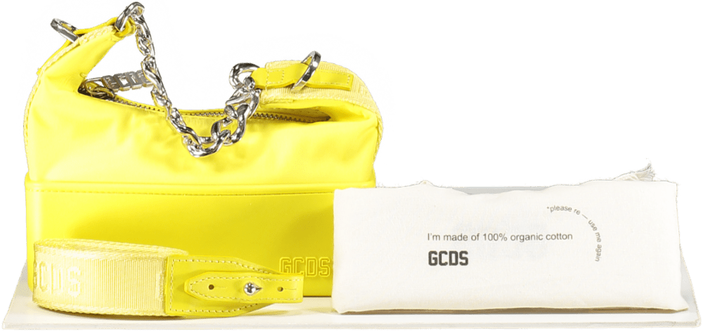 GCDS Mathilda Chain - link Tote Bag In Yellow - Reliked