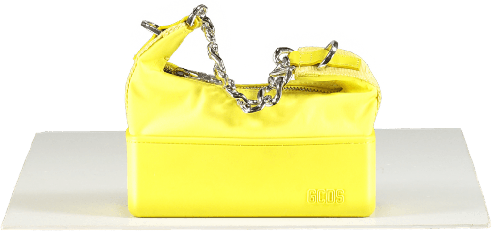 GCDS Mathilda Chain - link Tote Bag In Yellow - Reliked