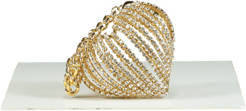 GCDS Metallic Diamante Heart Cage Bag - Reliked