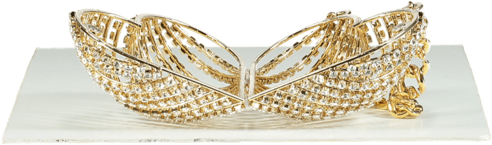 GCDS Metallic Diamante Heart Cage Bag - Reliked