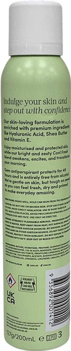 gem Skin - loving Cool Fresh Antiperspirant Deodorant 200ml - Reliked