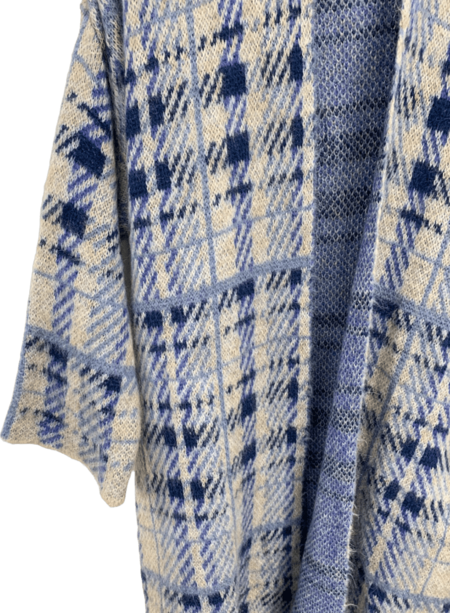 Gerard Darel Blue White Plaid Cardigan Size 1 UK S - Reliked