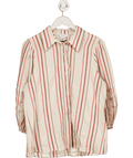 Ghost London Beige Striped Balloon Sleeve Shirt UK L - Reliked