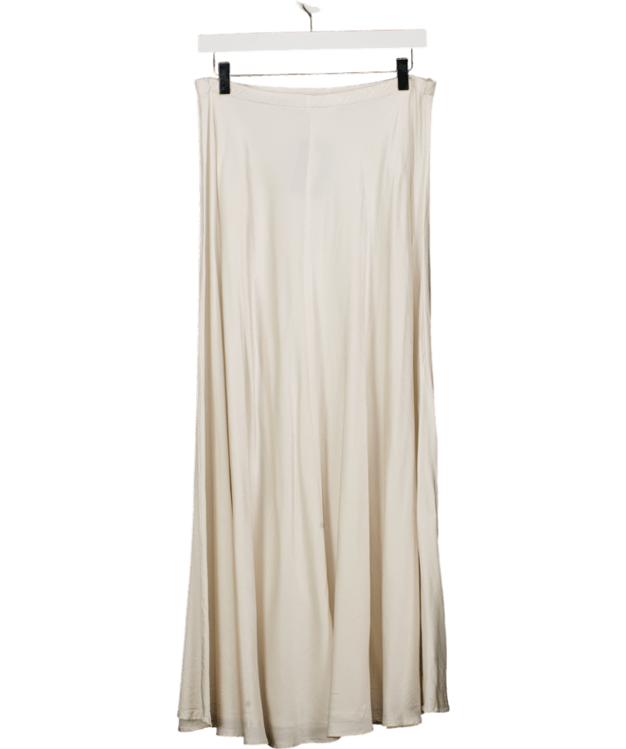 GHOST London Cream Adrianna Satin Maxi Skirt, Ivory UK S - Reliked