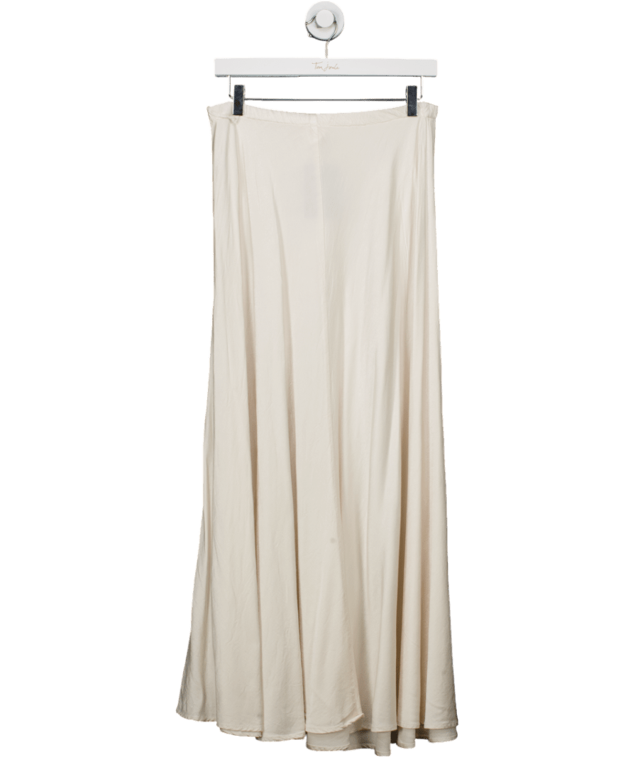 GHOST London Cream Adrianna Satin Maxi Skirt, Ivory UK S - Reliked