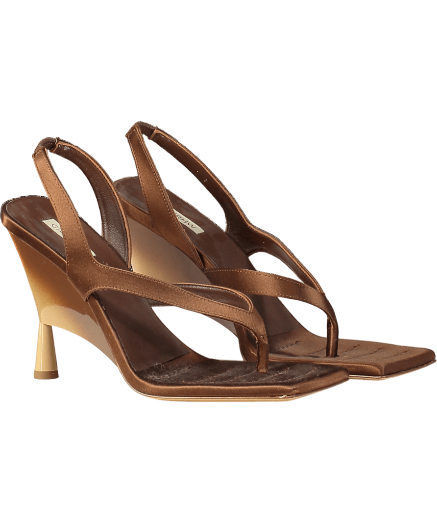 GIA BORGHINI Brown Gia/rhw Thong Heeled Sandals UK 4 EU 37 👠 - Reliked