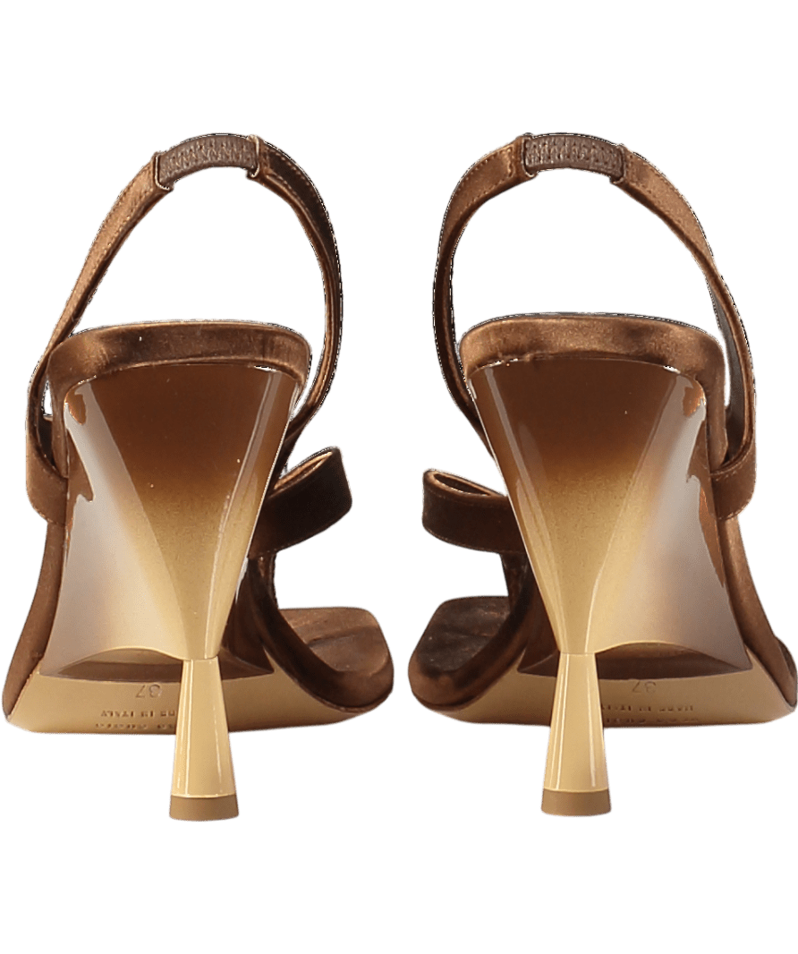 GIA BORGHINI Brown Gia/rhw Thong Heeled Sandals UK 4 EU 37 👠 - Reliked