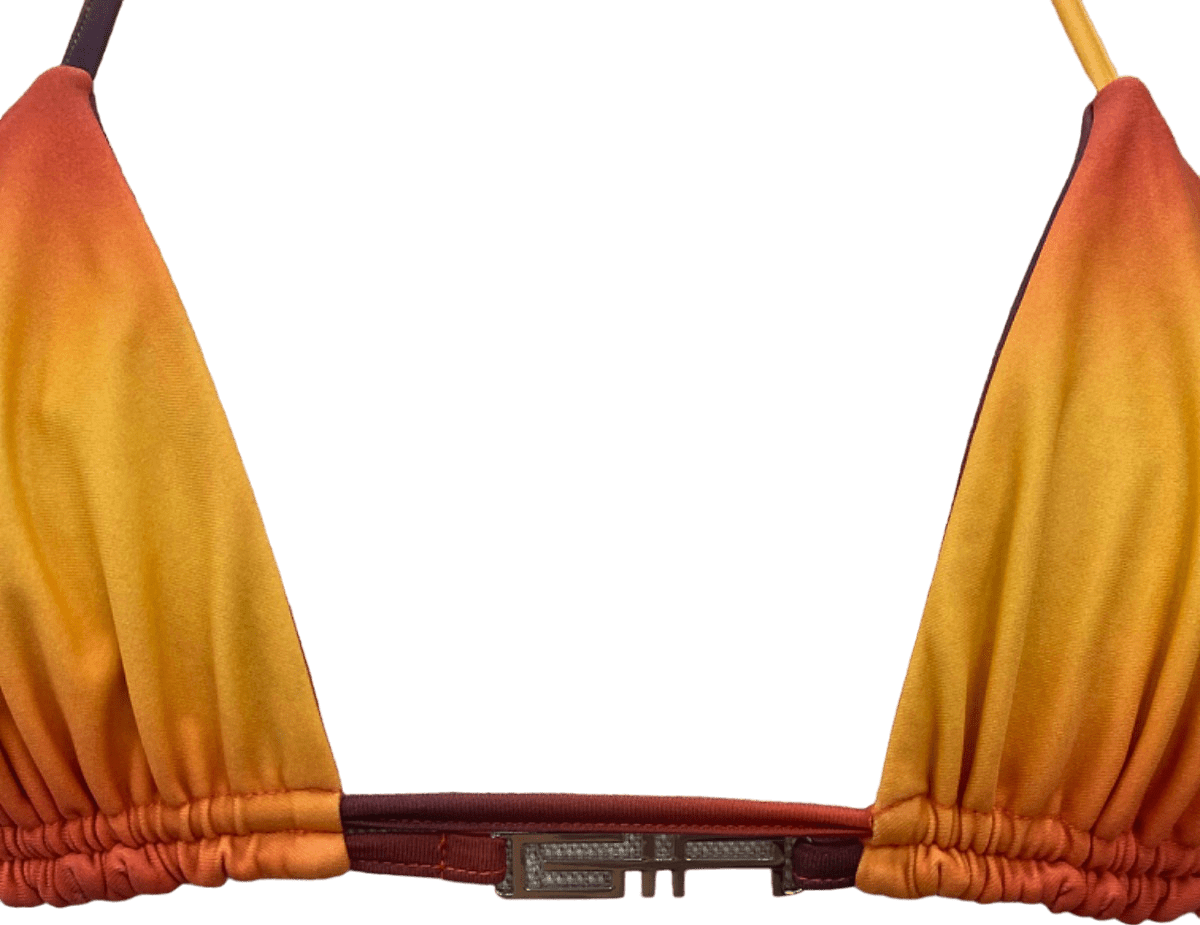 Gia Orange Yellow Gradient Bikini Top UK XS - Reliked