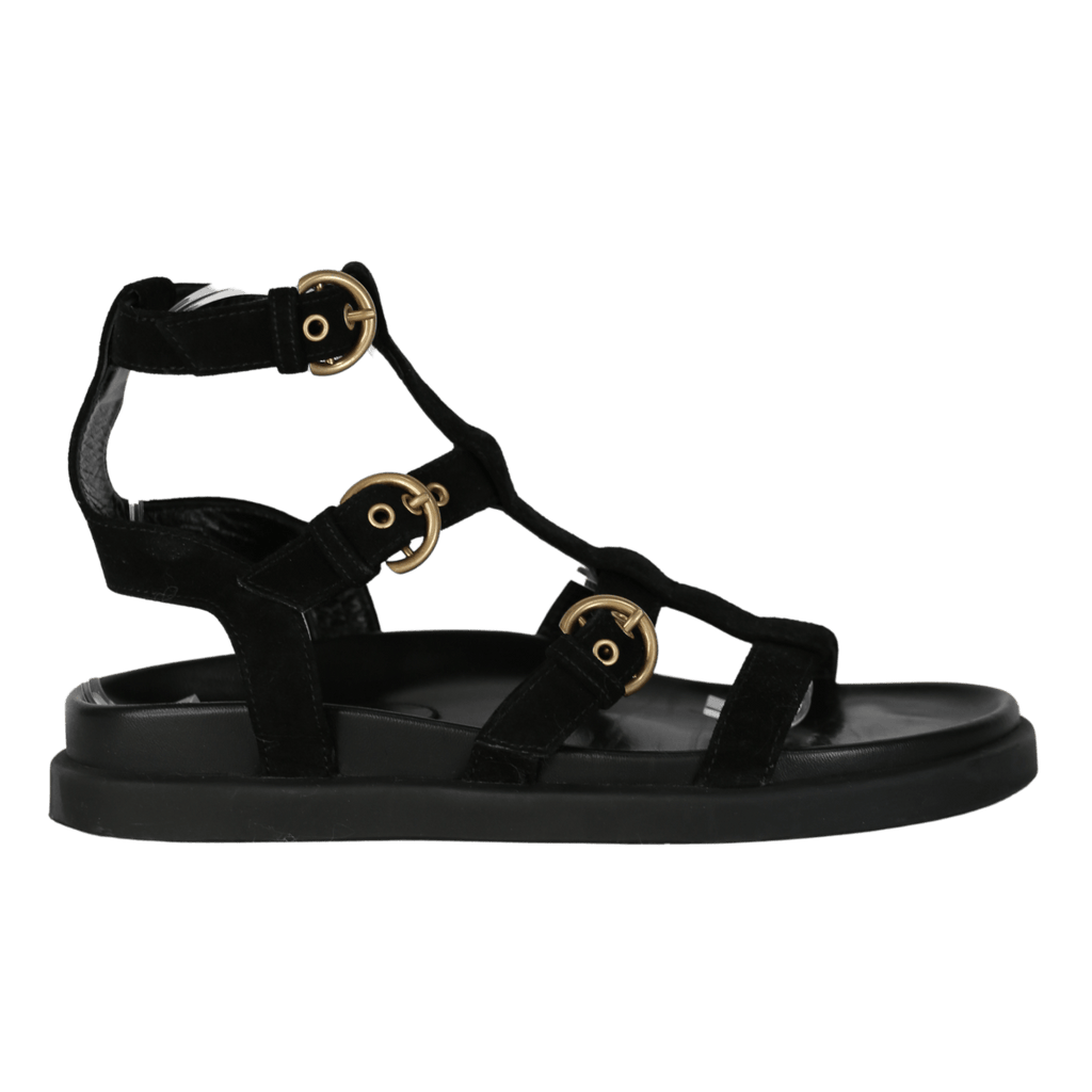 Gianvito Rossi Black Suede Buckled Suede Sandals UK 5 EU 38 👠 - Reliked