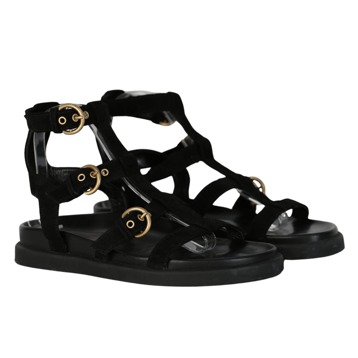 Gianvito Rossi Black Suede Buckled Suede Sandals UK 5 EU 38 👠 - Reliked