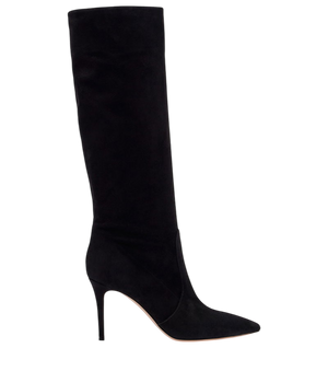GIANVITO ROSSI BLACK Hansen 85 Suede Knee-High Boots UK 7 EU 40