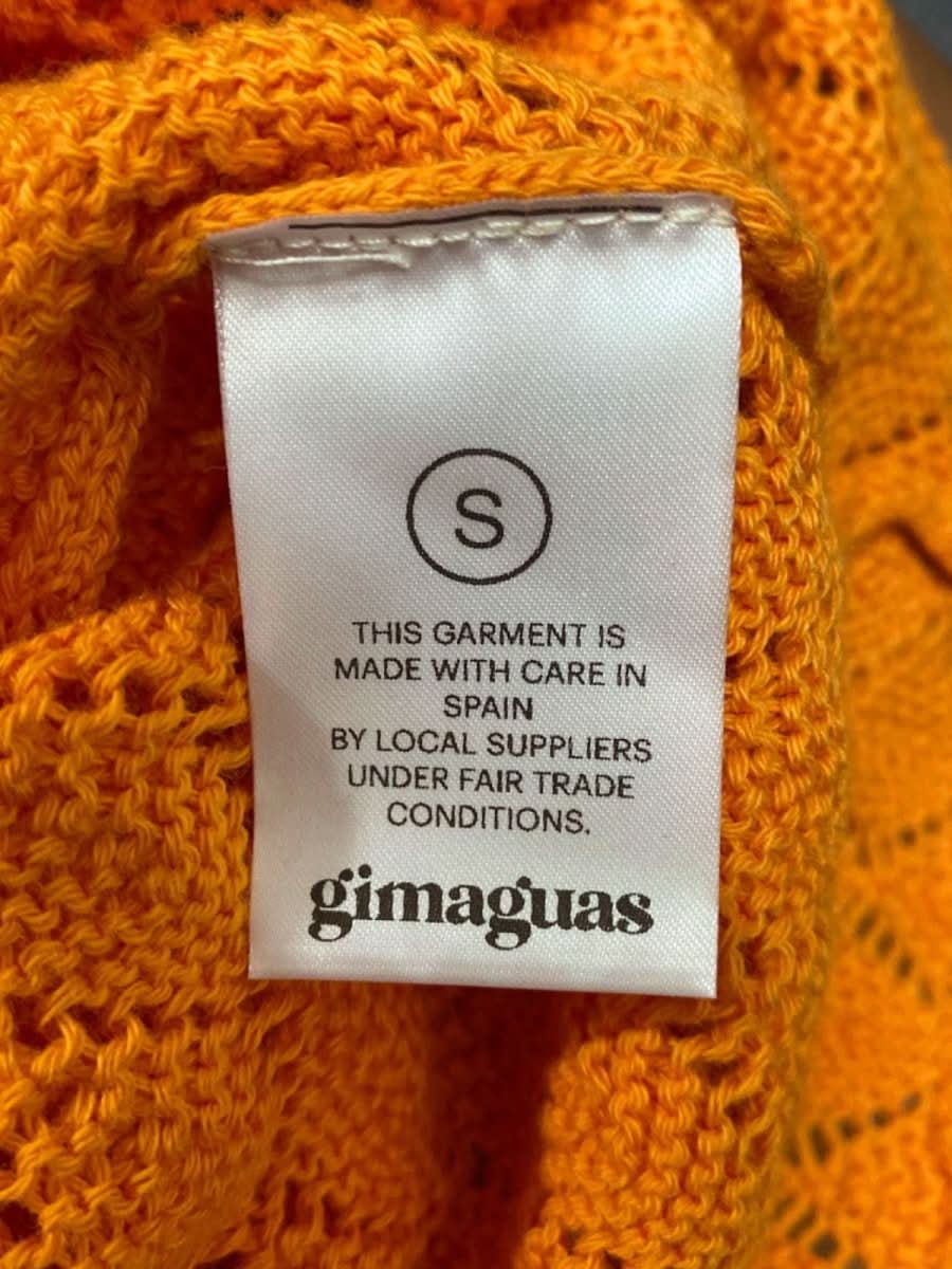 Gimaguas Orange Crochet Halter Dress UK S - Reliked